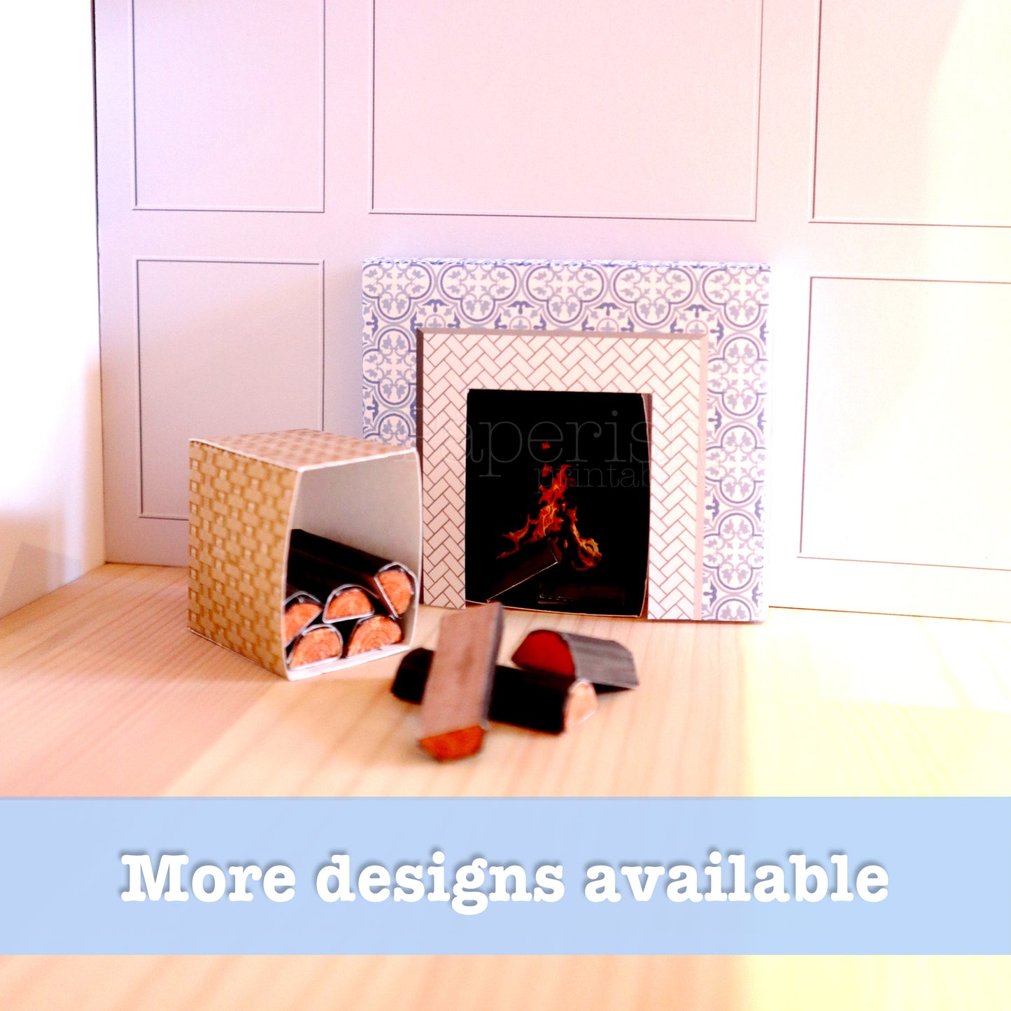 1/12 PDF Dollhouse Fireplace Design templates: MARBLE